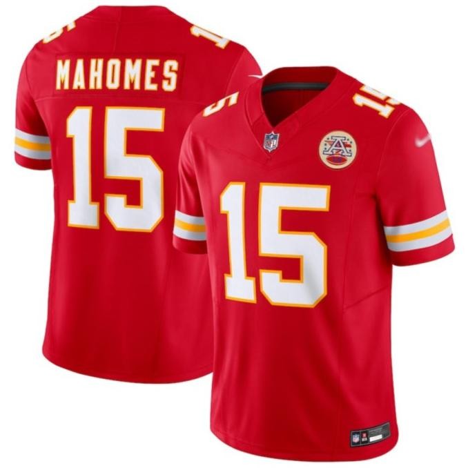 Sale Jersey Baju Rugby Nfl Kansas City Chiefs 15 Patrick Mahomes Merah