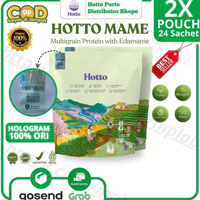 

PAKET BUNDLING SUPER HEMAT !! HOTTO PURTO & HOTTO MAME PROTEIN MULTIGRAIN WITH EDAMAME 1 POUCH 16 SACHET