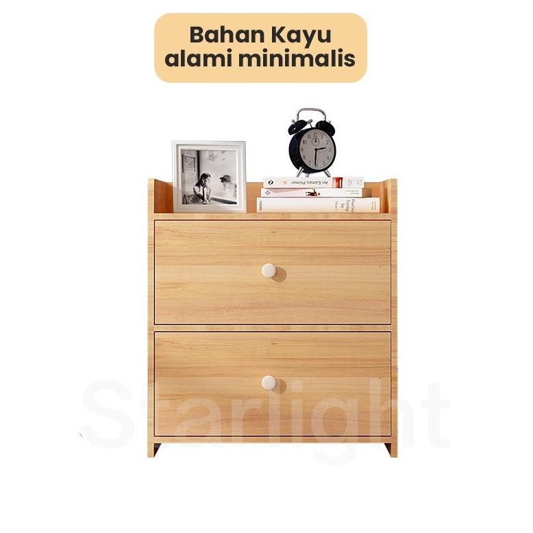 Meja Nakas Mini Bedside Meja Kamar Tidur Minimalis Meja Nakas Modern Meja Sudut Kamar Tidur 2 Laci S