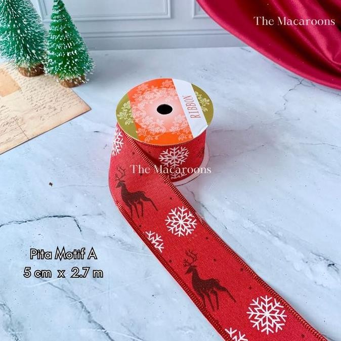 

Sale! Pita Roll Natal Hiasan Dekorasi Kado Natal / Pita Hias Hampers Parcel