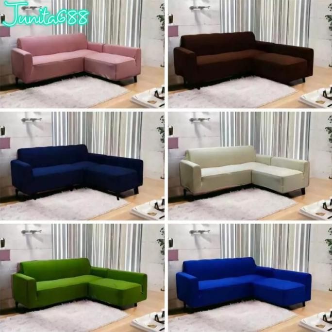 Cover sofa bentuk L PUTUS / Sarung PENUTUP SOFA L putus elastis ..