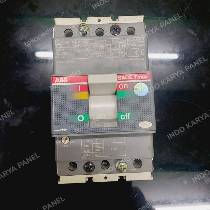 Mccb Tmax T1C 160 ,80A 3P 25Ka Abb New Stok