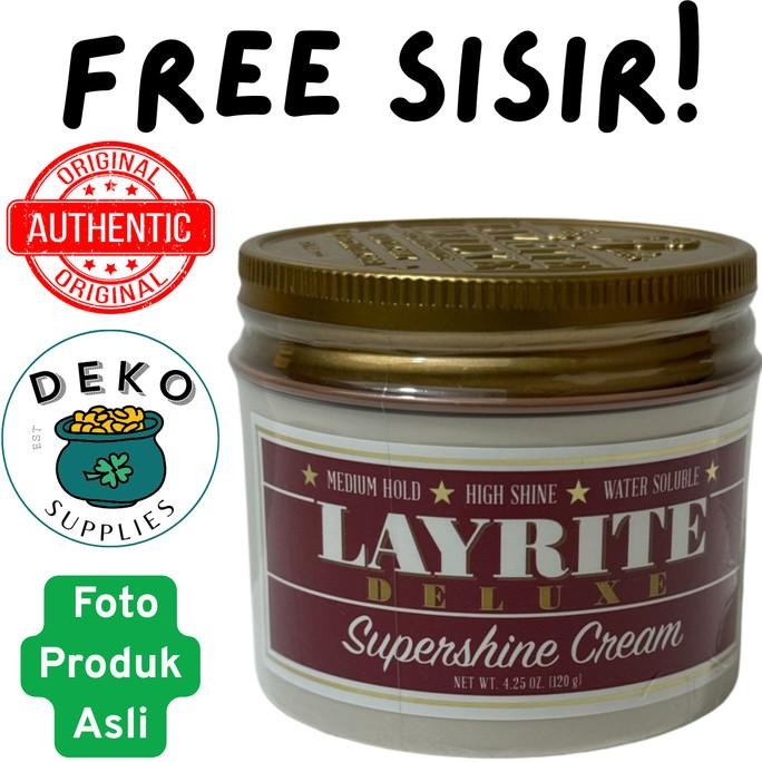 tersedia pomade supershine layrite - cream water soluble wax