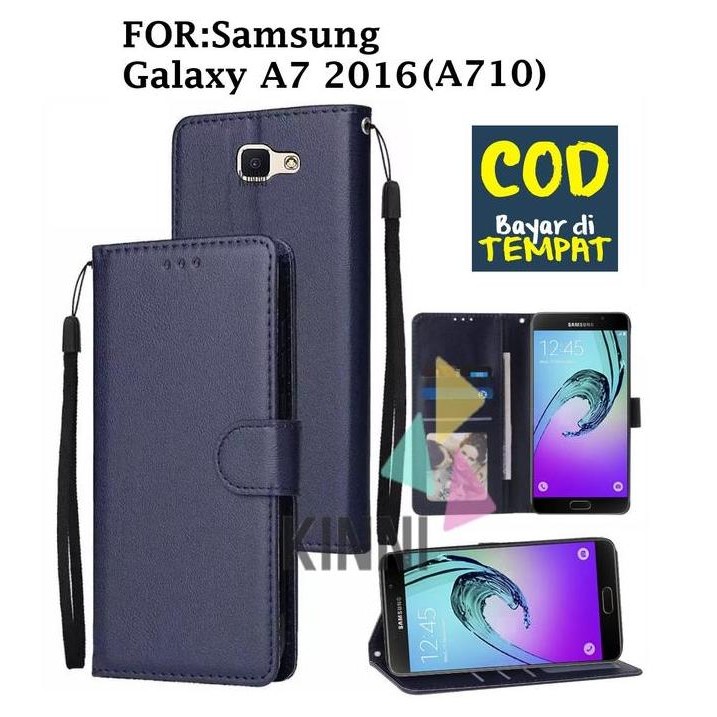 SIAP KIRIM CASING HP SAMSUNG GALAXY A7 2016 (A710) - WALLET CASE KULIT - CASING DOMPET CASE WALLET L