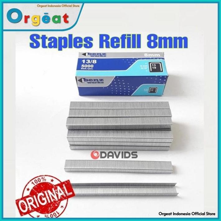 

OGT - Isi Staples Tembak Gun Tacker Stapler Setaples Benz Seteples Refill 8mm 13/8