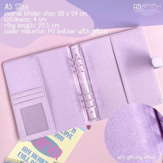 

ready (A5 Size) Candice Binder Leather A5 - Album Photocard PC Notebook Agenda Kulit murah