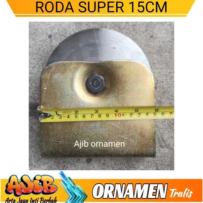 promo roda pagar besi bubut 15cm