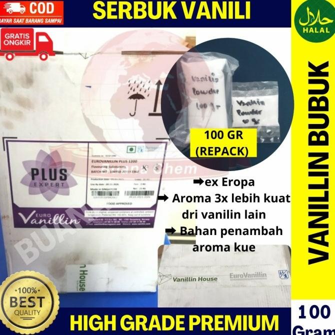 

Terbaru Vanillin 100 Gr/ Vanili / Vanilin Powder Bubuk Food Grade