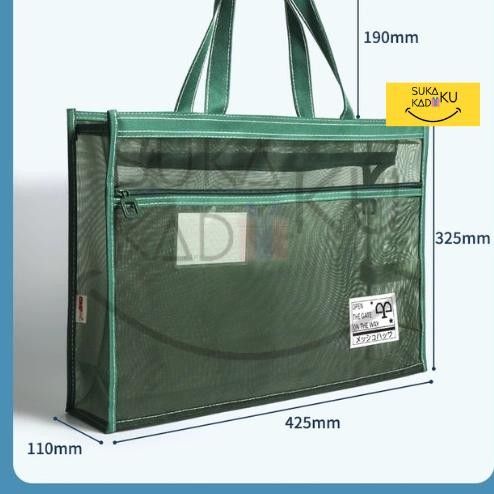 

ready Document Bag Zipper Mesh Map Organizer Dokumen Berkas A4 Transparan murah