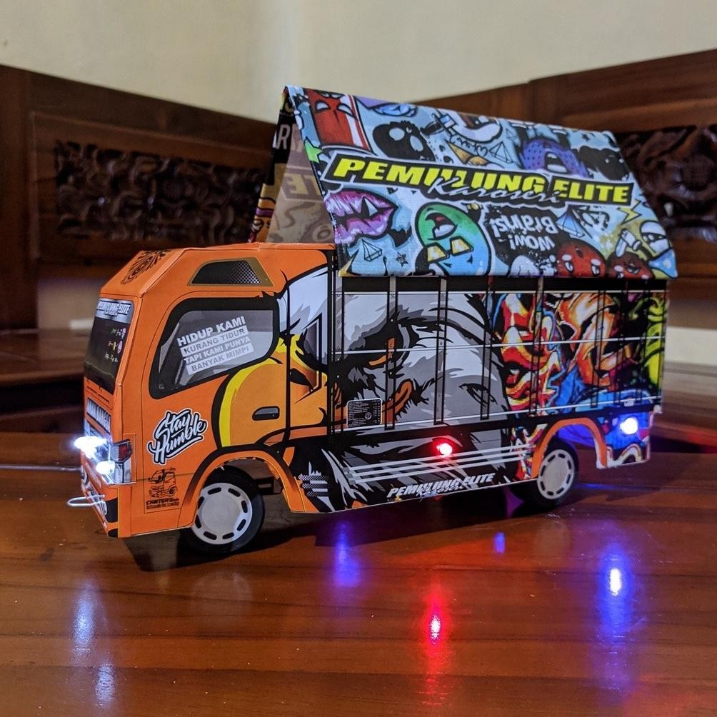Promo Miniatur Truk Murah Truk Oleng Lampu Terpal Bisa Belok Mainan Anak Tawakal Putih 5 Kado Ulang 