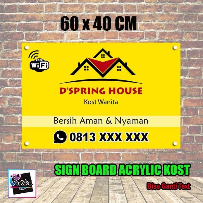 

ready Sign Board Stiker Akrilik 3mm Terima Kost 60x40cm dengan Pen/Baut Iklan murah