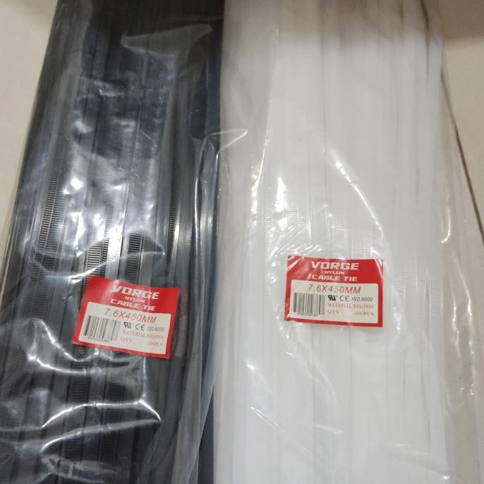 

ready kabel Ties Cable pengikat VORGE 7.6 x 450 mm 7,6 x 45 cm 45cm 450mm murah