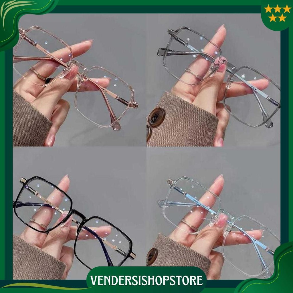 Wd Kacamata Hitam Anti Blue Light Anti Radiasi Blue Ray Gaya Korea Bahan Metal Bentuk Bulat Oval Squ