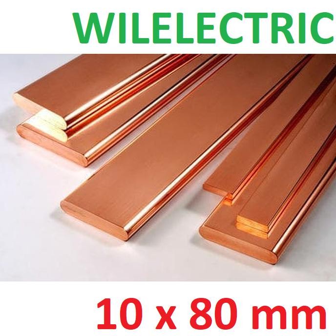Busbar / Plat / Rail Copper Import 10 X 80 10X80 Mm Asli Tembaga 4 M New Stok
