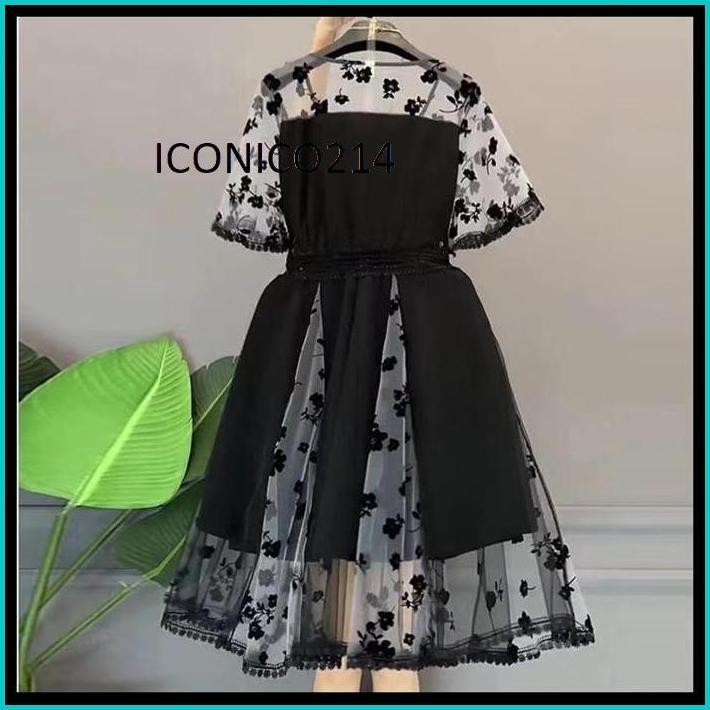 FAN 2025 ROK PENDEK PINGGANG KOREA SIFON KOREA BARU/DRESS BUNGA/MIDI DRESS KOREA