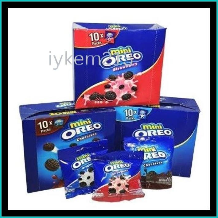 

( BERKAH ) MINI OREO BISKUIT SANDWICH 21GR X 10 PCS BOX ORIGINAL COKLAT STRAWBERRY ALL VARIAN RASA SNACK CEMILAN ANAK