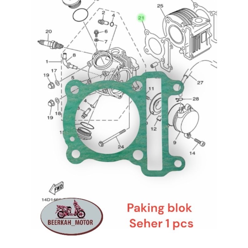 paking blok seher motor mio sporty soul smile fino karbu