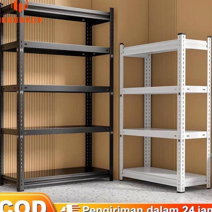 100% BESIRak Besi Susun 120*40*200CM Rak besi siku 5 susun Rak