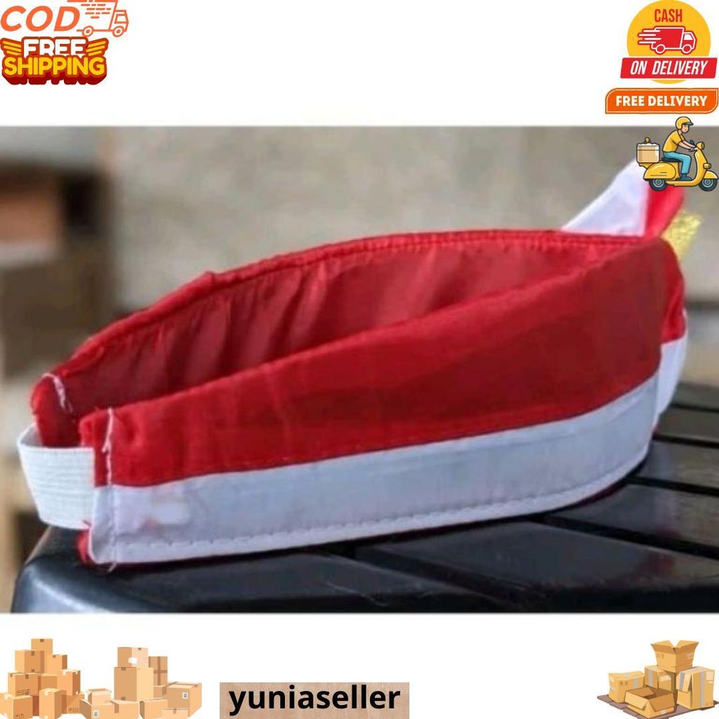 Udeng Bando Ikat Kepala Blangkon Merah Putih Karnaval Prada Bali Bandana Headband Slayer All Size Te