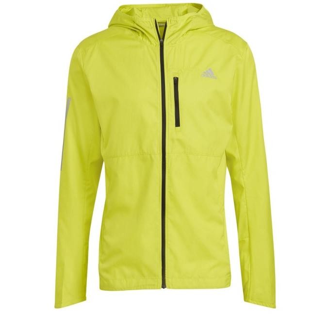 Jaket Trail Running Pria Adidas Own The Run Hoodie Original - Lime