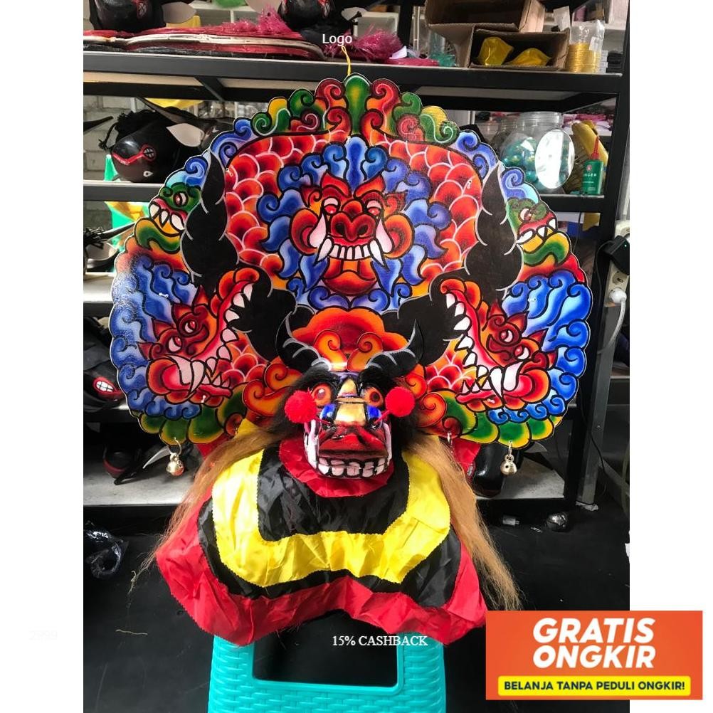 Banyak Diskon  Barongan Caplok Kayu Coret Full Set Lengkap / Barongan Dewasa Jumbo Plipit Romo / Bar