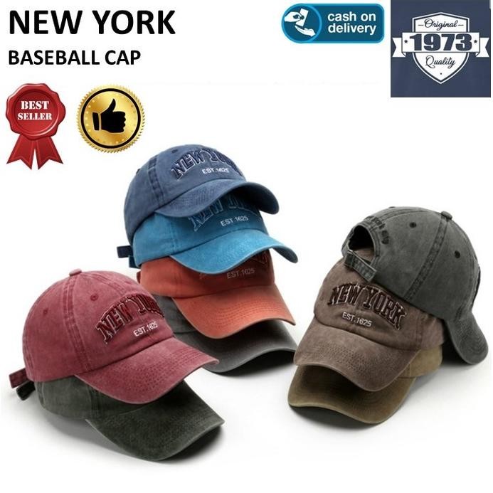 fth- Cuci Gudang Baseball cap : NEW YORK - Topi Baseball Topi Pria Topi New York Topi Wanita Viral O