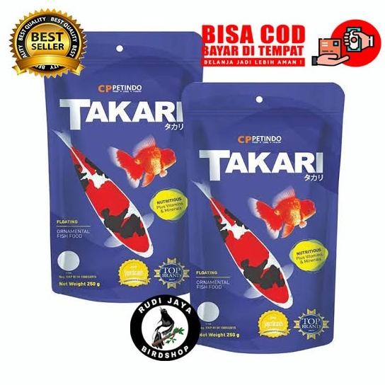 Oh34 TT60 TAKARI 250 GRAM 1 MM PELET PAKAN MAKANAN IKAN HIAS CUPANG KURA-KURA CANA GABUS LELE MAS KO