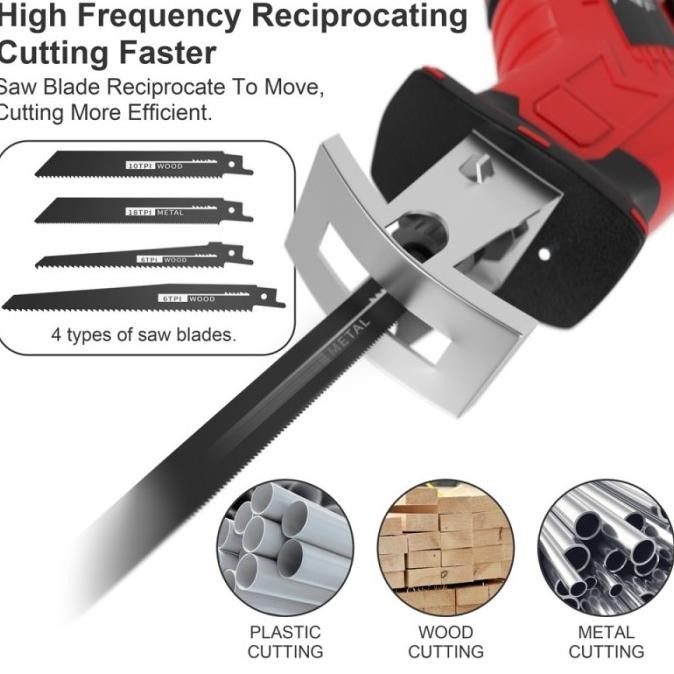 IRONHOOF Reciprocating Saw Cordless Gergaji Kayu Bagian mata gergaji murah