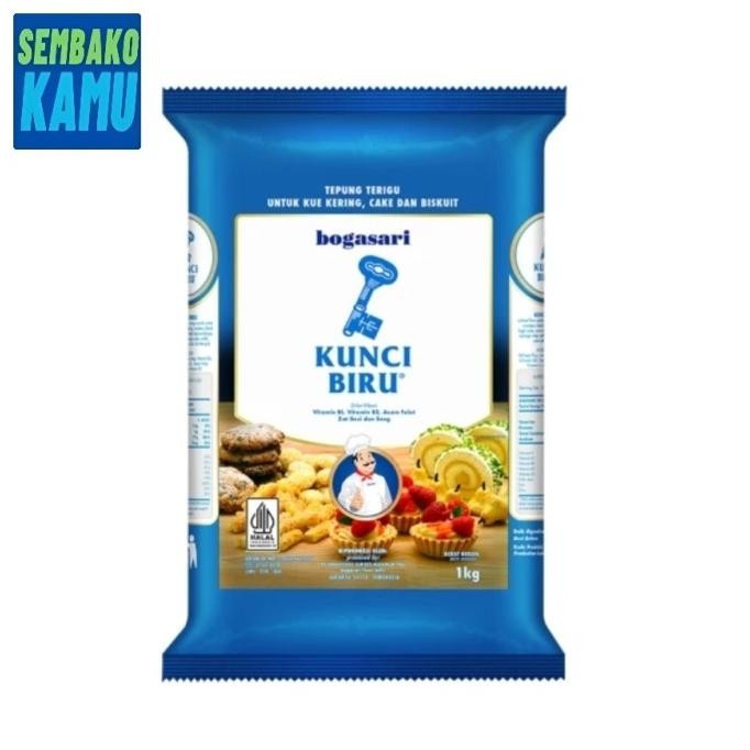 

Murah Tepung Terigu Kunci Biru 1 Kg - 1 Dus Isi 12 Pcs