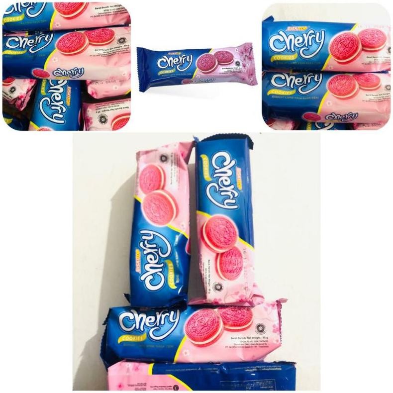 

At43 If56 CHERRY COOKIES Biskitop Biskuit Oreo Rasa Ceri 50 gr Termurah Murah