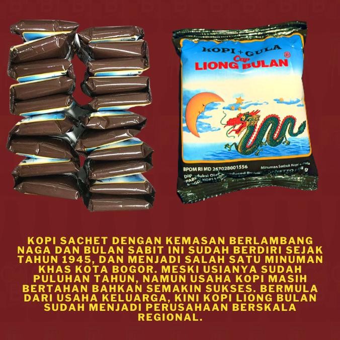 

Promo Kopi Liong Bulan Plus Gula 1 Bal/Dus/Kardus Isi 20 Buah