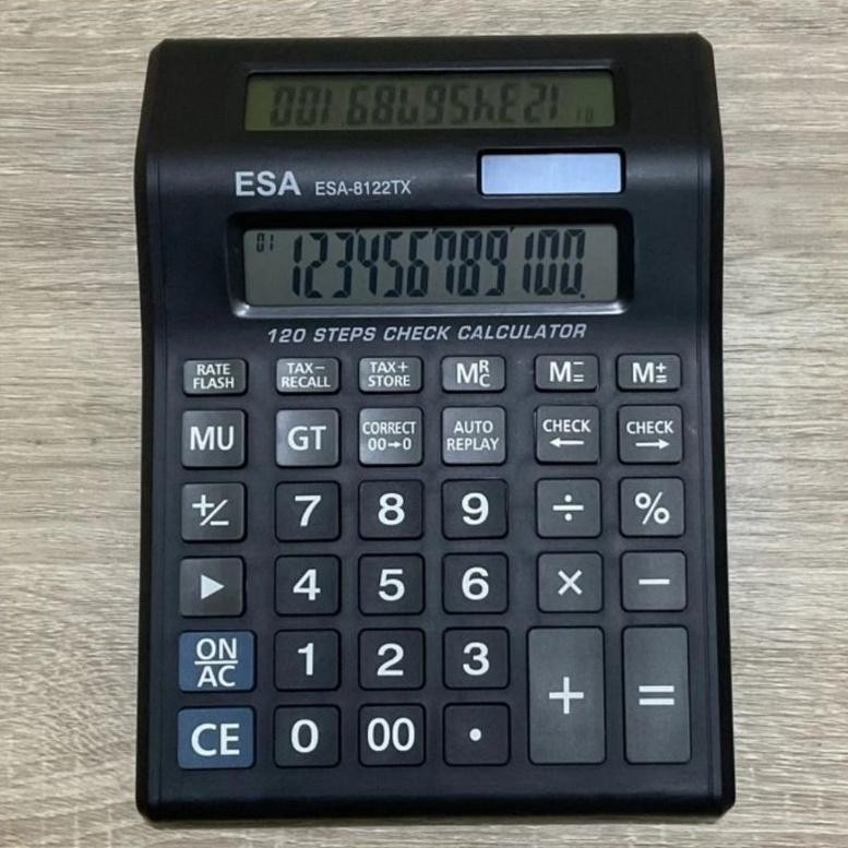 

GTU-712 wes-24 Calculator Double Layar ESA 8122TX Kalkukator Kasir Cek Ulang 12 Digit Termurah Hemat