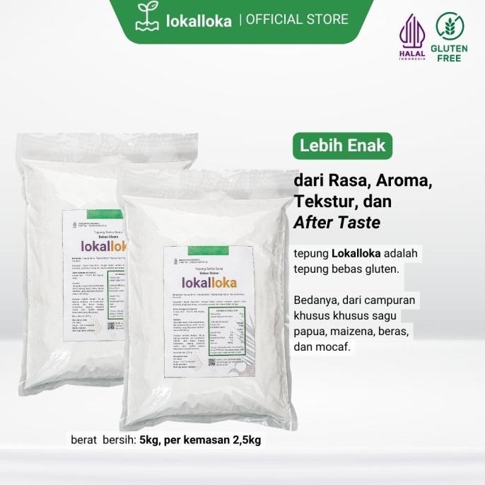 

Murah Tepung Serba Guna Bebas Gluten Lokalloka 5 Kg Pengganti Terigu