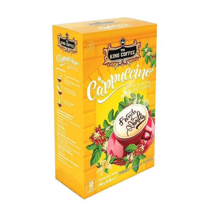 

Promo 12 Pcs - King Coffee Cappuccino French Vanilla Instant Coffee Kopi Vietnam By Trung Nguyen Prodesen Kopi G7