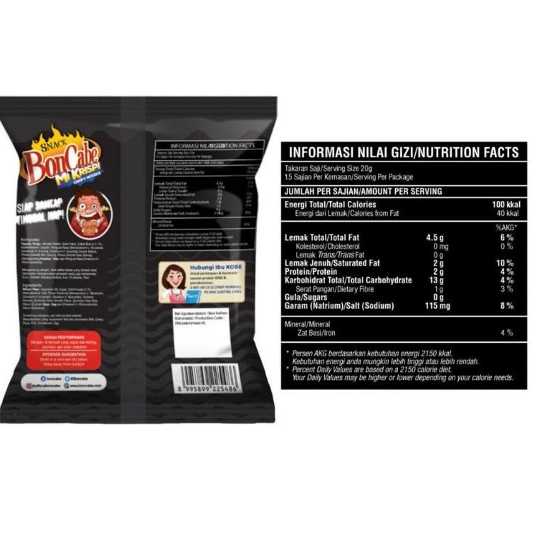 sa-324 TERLARIS!! [Renceng] Mi Krispi Boncabe Level 15 - Mie Kremes - Snack Viral - Cemilan Pedas Sa