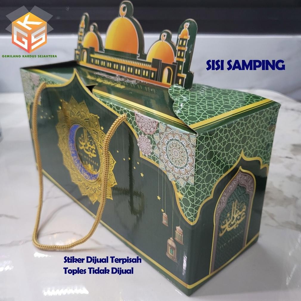 

10pcs Box Hampers IDUL FITRI | Ukuran 3 Toples Jar | Gable Box Idul Fitri | Box Idul Fitri | Lebaran