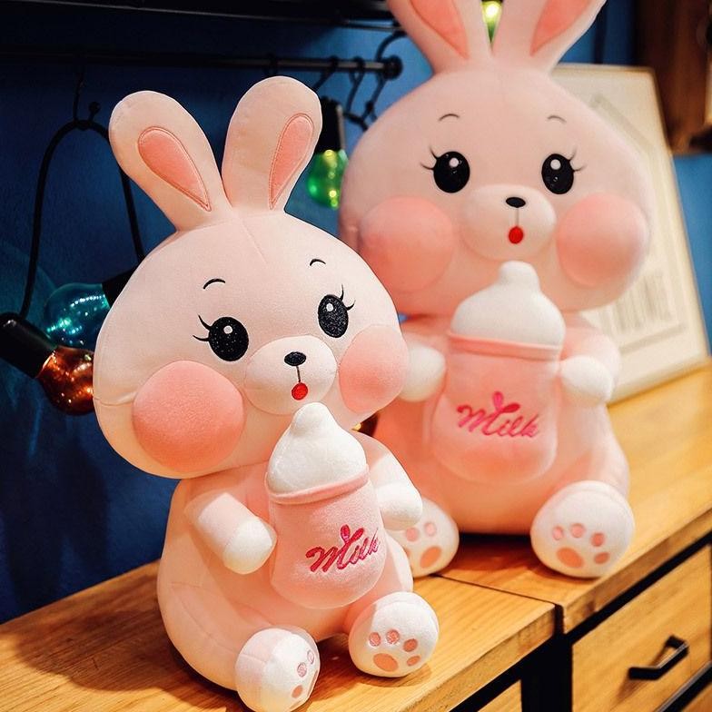 dh-68 TY69 Boneka Kelinci Milk Bottle Terbaru Lucu Imut / Mainan Anak Boneka Kelinci Dot Pake Lampu 