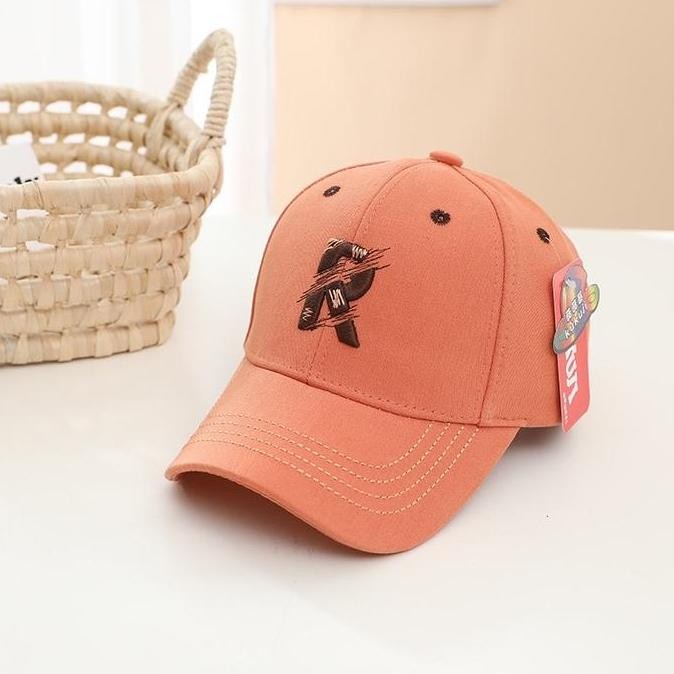 3-10 Tahun | Import | Topi Baseball Keren Anak Laki Perempuan Model Inisial Nama Huruf Letter R / Ki