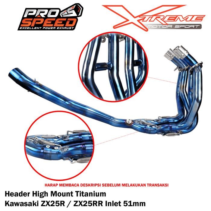 Header / Pipa Knalpot Prospeed Titanium Zx25R Zx25Rr Zx 25R 25Rr Original Dan Terpercaya