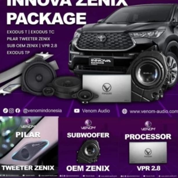 Paket Audio Venom Mobil Zenix /Paket Lengkap / Paket Free Instalasi Kabel/ Free Peredam Venom 4 Pint