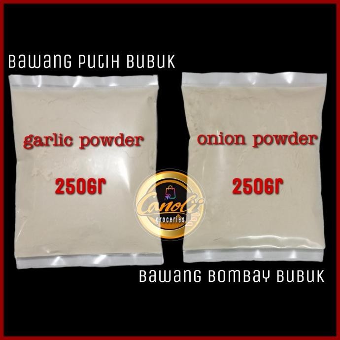 

bawang putih bubuk / garlic powder 250gr / onion powder / bombay bubuk nUg