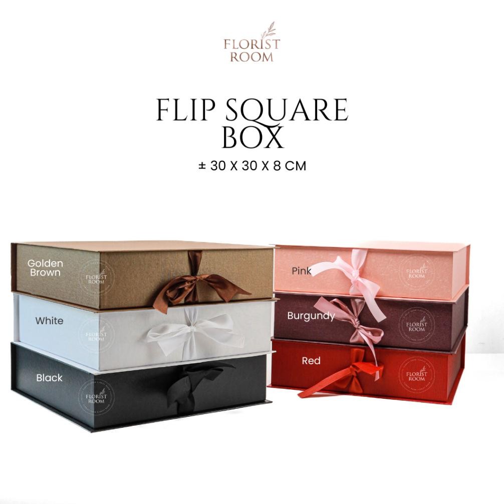 

Flip Square Box - Bloombox - Flower Box - Hamper Kotak Kue Lebaran Natal Imlek - Goodie Bag Hadiah