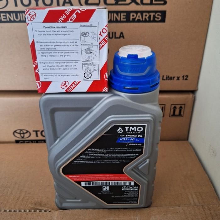 Oli Mesin Tmo 10W-40 Paket Filter Oli 4L Sienta Yaris Original Dan Terpercaya