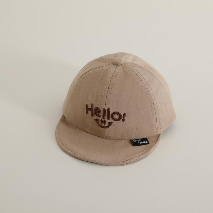 Topi Anak Laki Laki Import Topi Lucu Anak Cowok Impor Topi Motif Tulisan Hello Dengan Logo Smile Top