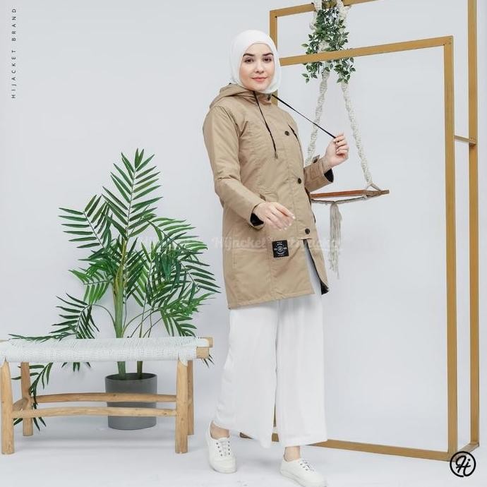 Hijacket Ixora Jaket Hijaber Muslimah Kekinian | Jaket Wanita Panjang | Outerwear For Hijaber Basic 