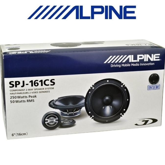 Alpine SPJ 161CS Speaker Mobil 2Ways Komponen 6 Inch