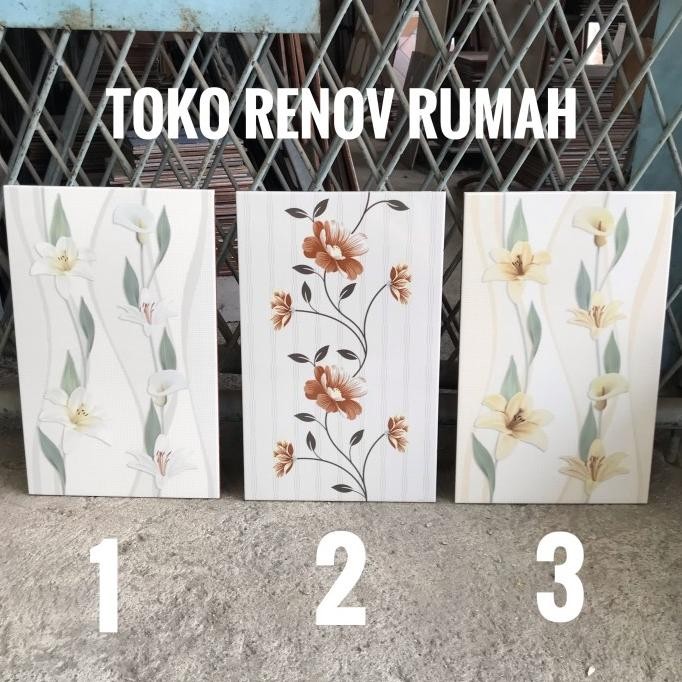 Keramik 25x40 motif bunga/ keramik dinding kamar mandi/ keramik dapur