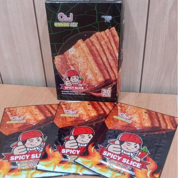 

[SPICY SLICE] C&J LATHIO PROTEIN KEDELAI RASA DAGING SAPI (BPOM) food cemilan Pedas nUg