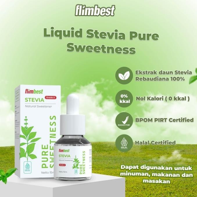 

Flimbest Stevia Pure Sweetness Pemanis Alami - Grade A (Premium Quality) Zero Kalori Bebas Gula 0 Gr Sugar BPOM HALAL nUg