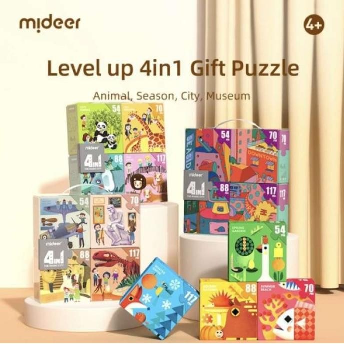 Mideer Beginner Puzzle 4 in 1 Advanced Puzzle - Mainan Edukasi Anak